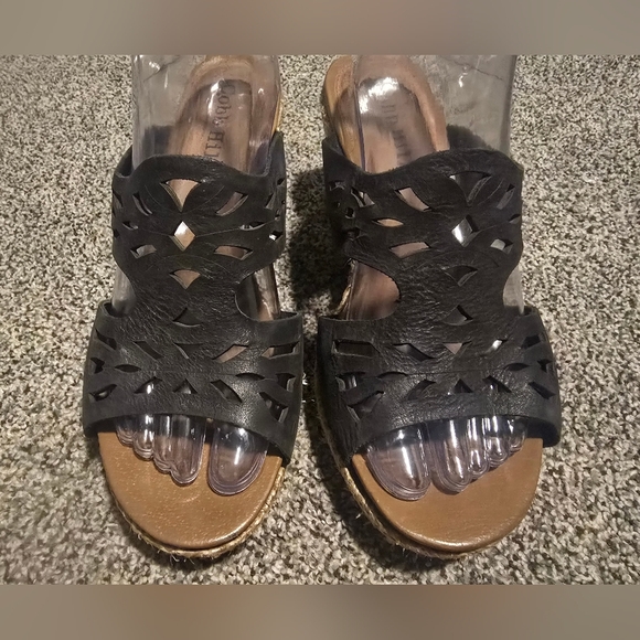 COBB HILL WEDGE SANDAL BY NEW BALANCE WOMENS SHOES SIZE 9 Black - Picture 7 of 11